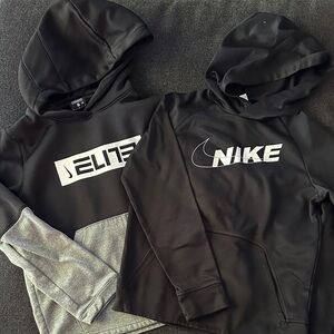 Nike Kids Black and Gray Hoodies